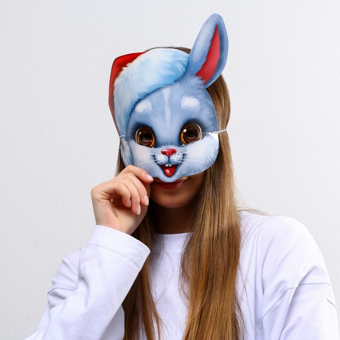 

Маска на резинке «Кролик в колпаке», 22,9 х 23,9 см., 250 гр/кв.м