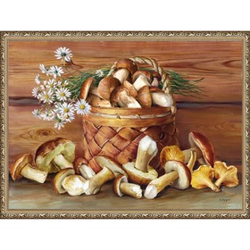 Картина "Натюрморт с грибами" 40/50 рама 40-316