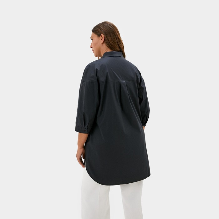 фото Туника женская с воланом mist plus-size, размер 56, цвет тёмно-серый