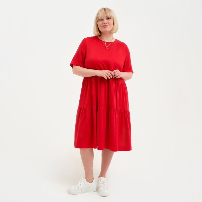 фото Платье женское mist plus-size, размер 58, цвет красный