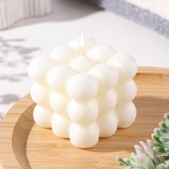 Свеча фигурная ароматическая Бабл куб, 5,5х6 см, кокос свеча фигурная ароматическая бабл куб 5 5х6 см пион