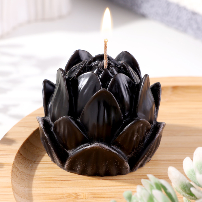 Свеча фигурная Лотос, 6х4,5 см, черный свеча фигурная череп 8 см черный
