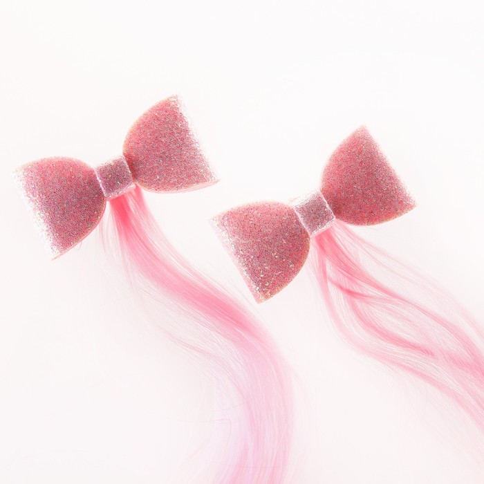 Набор прядей для волос на зажиме, розовый, 40 см 