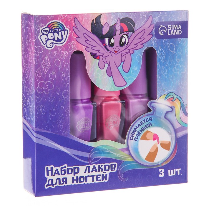 

Маникюрный набор, 2 лака, наклейки "Искорка", My Little Pony