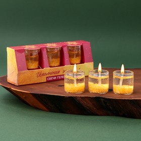 

Новогодние гелевые свечи (3 шт.) «Исполнения желаний», без аромата, набор