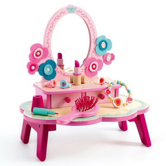Туалетный столик Djeco, розовый туалетный столик klein barbie 5308 розовый