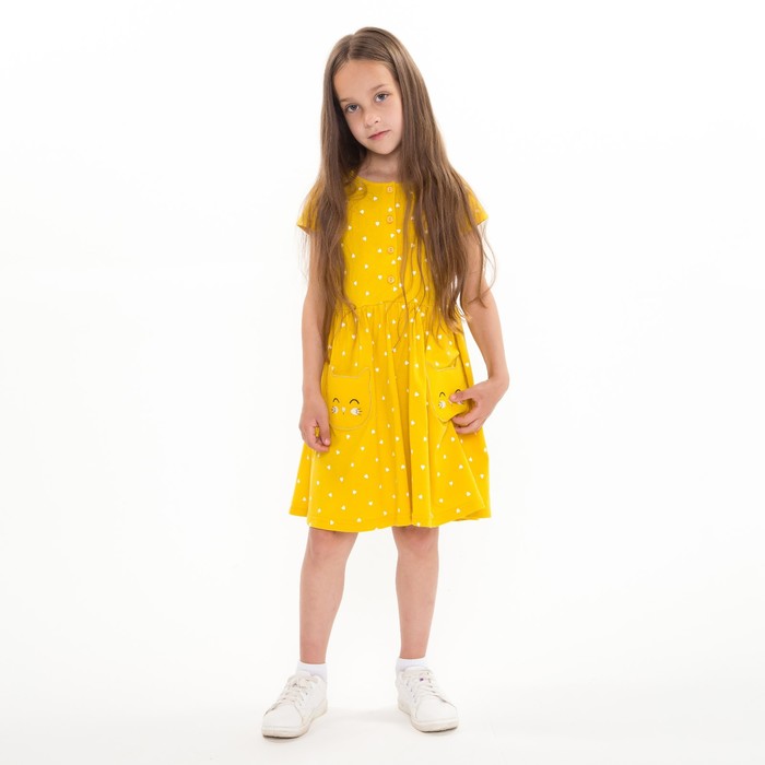 Платье для девочки, цвет жёлтый, рост 116 футболка для девочки see you цвет светло жёлтый рост 116 122см