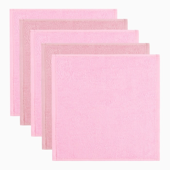 фото Набор салфеток махровых универсальных в корзинке этель "фигуры" 30х30см-5шт,100% хлопок,340г/м2