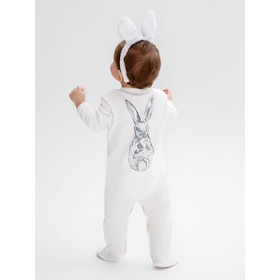 

Комбинезон (слип) детский Amarobaby Animals Зайка, молочный, размер 68
