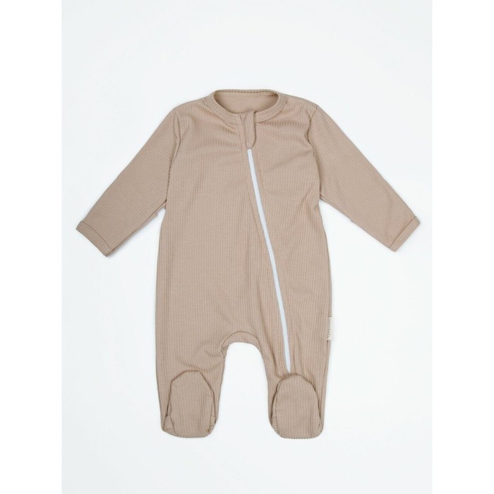 фото Комбинезон (слип) на молнии детский amarobaby fashion, бежевый, размер 74
