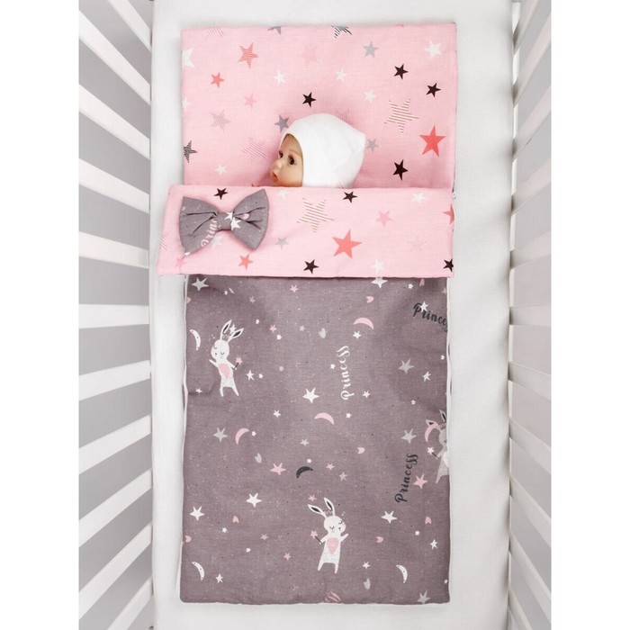 Спальный мешок детский Amarobaby Magic Sleep Princess, серый/розовый