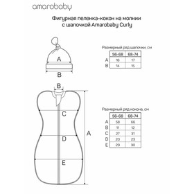 

Фигурная пеленка-кокон на молнии с шапочкой Amarobaby Curly Зоопарк, размер 68/74