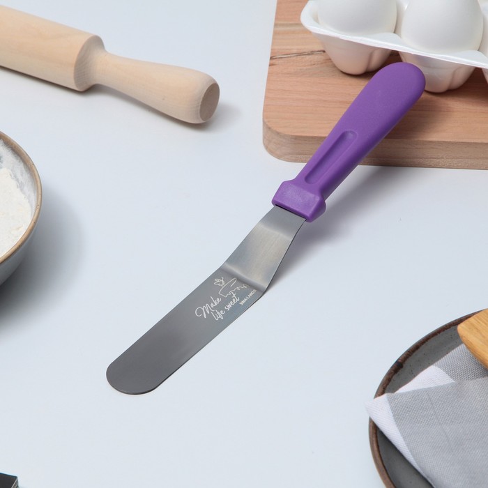 

Лопатка кондитерская с пластиковой ручкой Make life sweet, 27 х 3 см