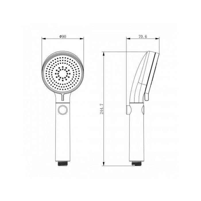 фото Душевая лейка lemark lm0818cw, ручная, круглая, 90 х 245 мм, 4 функции, хром/белый