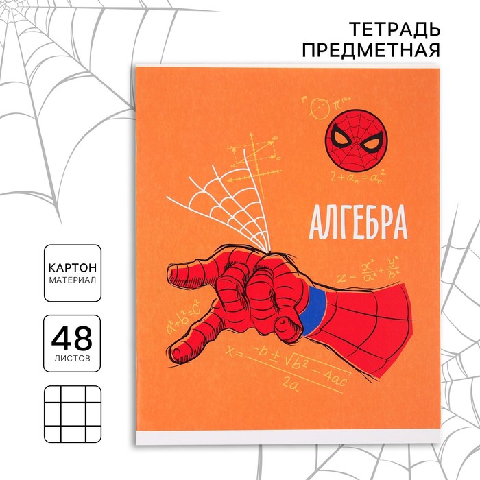 Тетрадь предметная 48 листов, клетка, Алгебра, Человек-паук