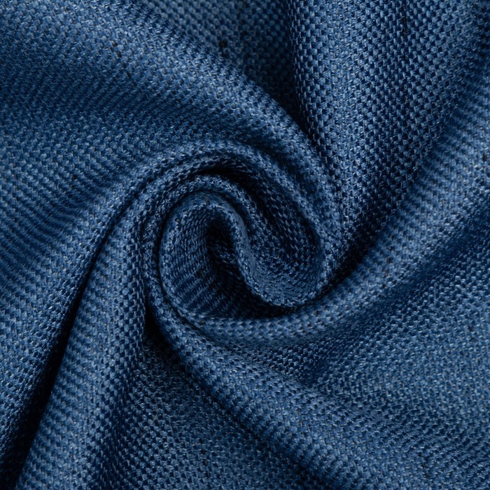 Штора портьерная Этель «Классика», цвет синий, на шторной ленте, 130х300 см, 100% п/э