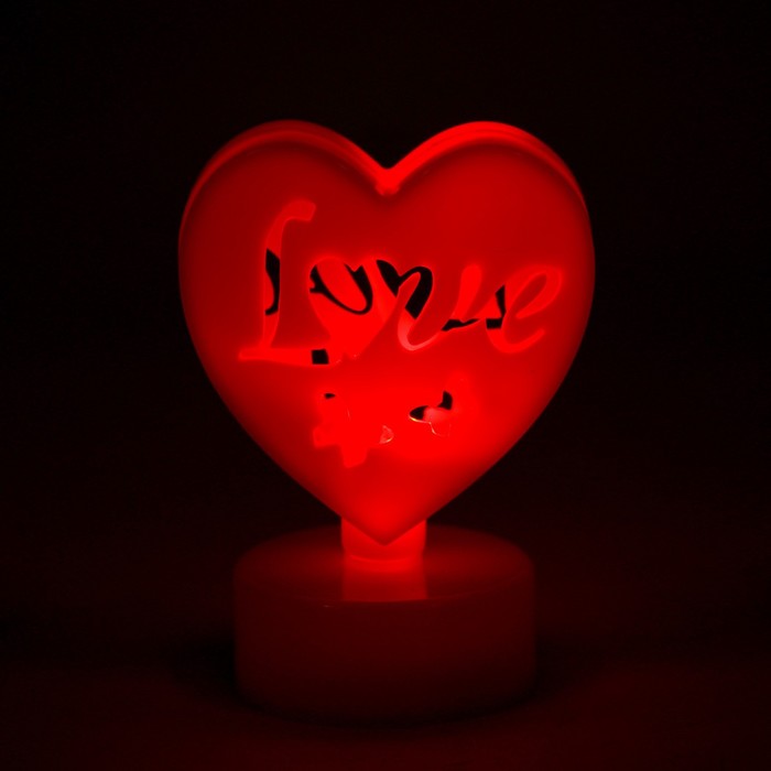 Свеча светодиодная "Сердечки", цвета МИКС модель N004
