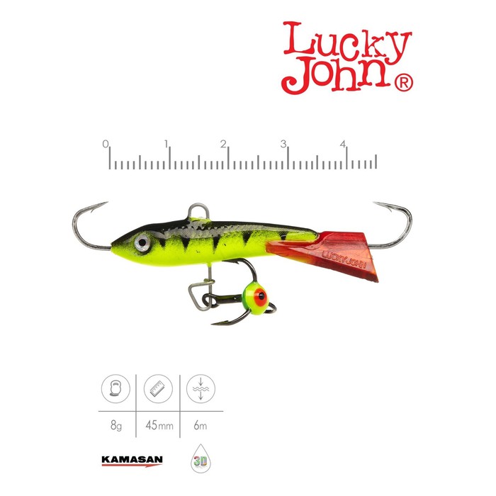 фото Балансир lucky john classic 4.5 + тройник, 5 см, цвет 31rt блистер