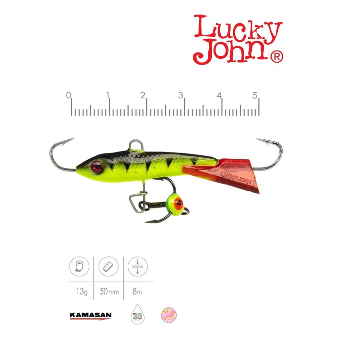фото Балансир lucky john classic 5 + тройник, 5 см, цвет 31rt блистер