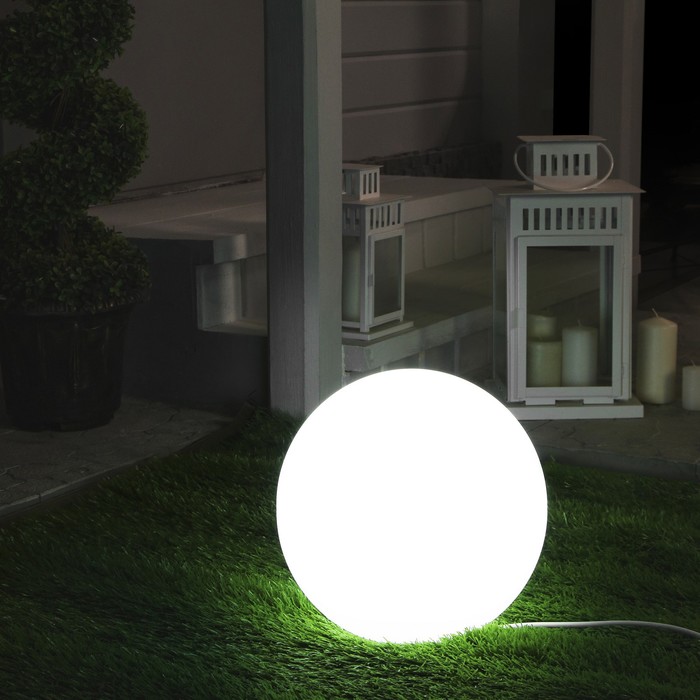 Светодиодный шар Minge, 20 см, IP65, 220 В, свечение белое светодиодный шар minge 80 см ip65 220 в свечение rgb