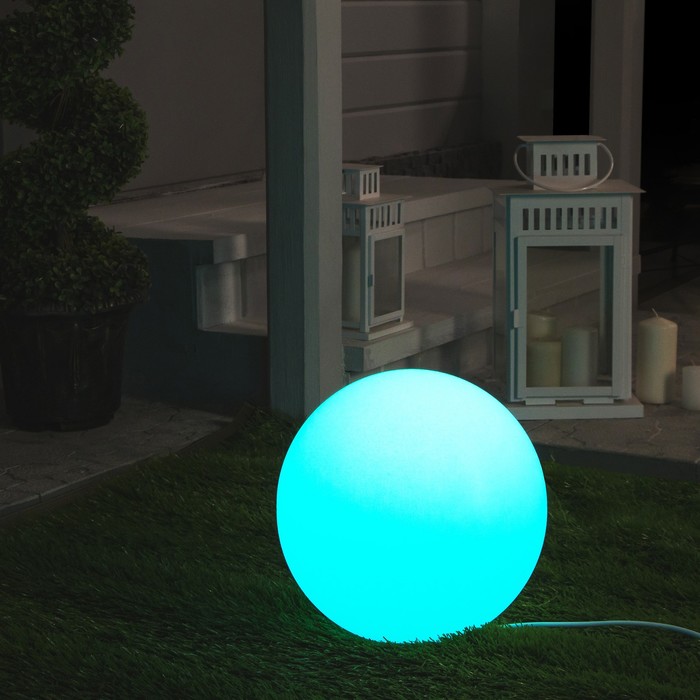 Светодиодный шар Minge, 20 см, IP65, 220 В, свечение RGB светодиодный стол prismo 74 × 110 × 74 см ip65 220 в свечение rgb