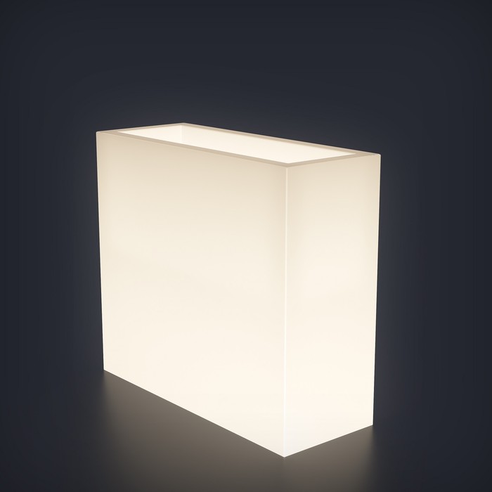 Светодиодное кашпо High S, 90 × 71 × 31 см, IP65, 220 В, свечение белое светодиодное кашпо horizont s 78 5 × 32 × 31 см ip65 220 в свечение белое