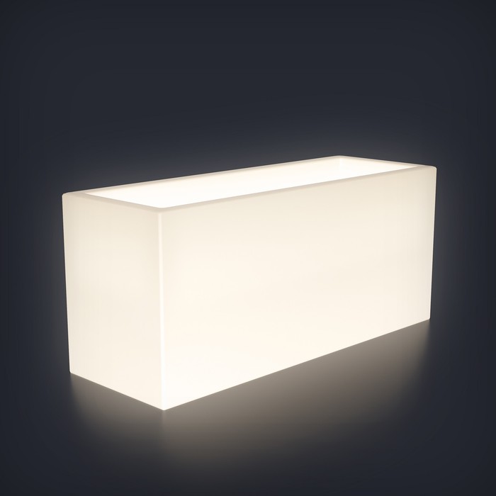 Светодиодное кашпо Horizont M, 98 × 56 × 45 см, IP65, 220 В, свечение белое светодиодное кашпо boach m 116 × 98 × 116 см ip65 220 в свечение белое