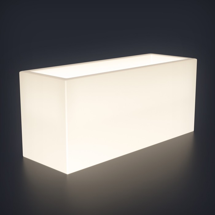 Светодиодное кашпо Horizont L, 127 × 56 × 45 см, IP65, 220 В, свечение белое светодиодное кашпо horizont s 78 5 × 32 × 31 см ip65 220 в свечение белое