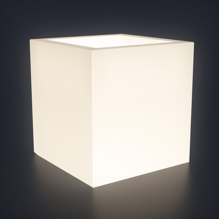 фото Светодиодная фигура светящееся кашпо "cubo m", 40x42 см, аккумулятор, ip65, rgb pillars