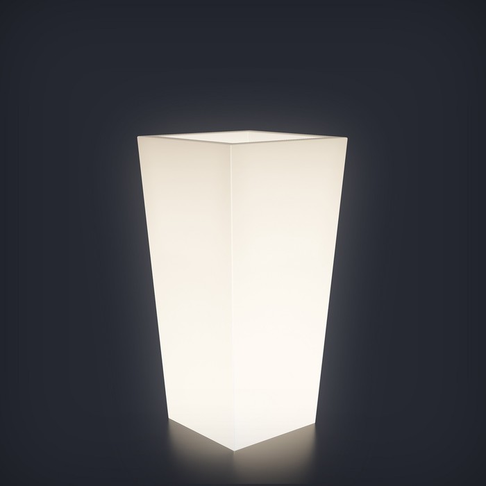 Светодиодное кашпо Quadrum M, 30 × 66 × 30 см, IP65, 220 В, свечение белое светодиодное кашпо boach m 116 × 98 × 116 см ip65 220 в свечение белое