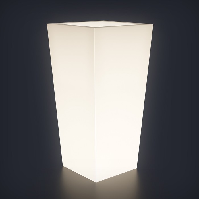 Светодиодное кашпо Quadrum XL, 40 × 90 × 40 см, IP65, 220 В, свечение белое светодиодное кашпо vertical l 31 × 90 × 31 см ip65 220 в свечение белое
