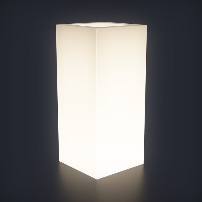 Светодиодное кашпо Vertical L, 31 × 90 × 31 см, IP65, 220 В, свечение белое светодиодное кашпо horizont l 127 × 56 × 45 см ip65 220 в свечение белое