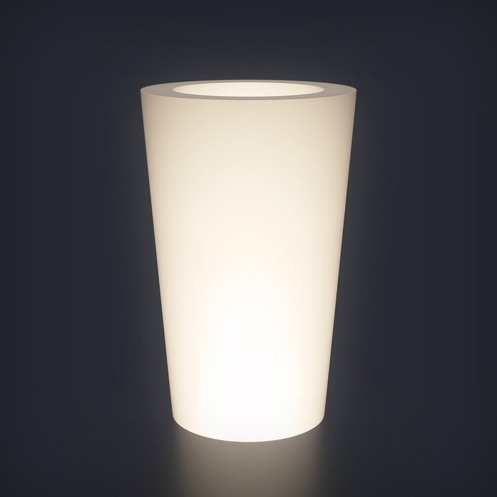 Светодиодное кашпо Cone M, 69 × 109.5 × 69 см, IP65, 220 В, свечение белое светодиодное кашпо boach m 116 × 98 × 116 см ip65 220 в свечение белое