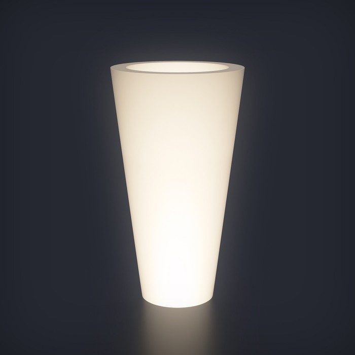 Светодиодное кашпо Cone L, 60 × 108 × 60 см, IP65, 220 В, свечение белое светодиодное кашпо horizont l 127 × 56 × 45 см ip65 220 в свечение белое