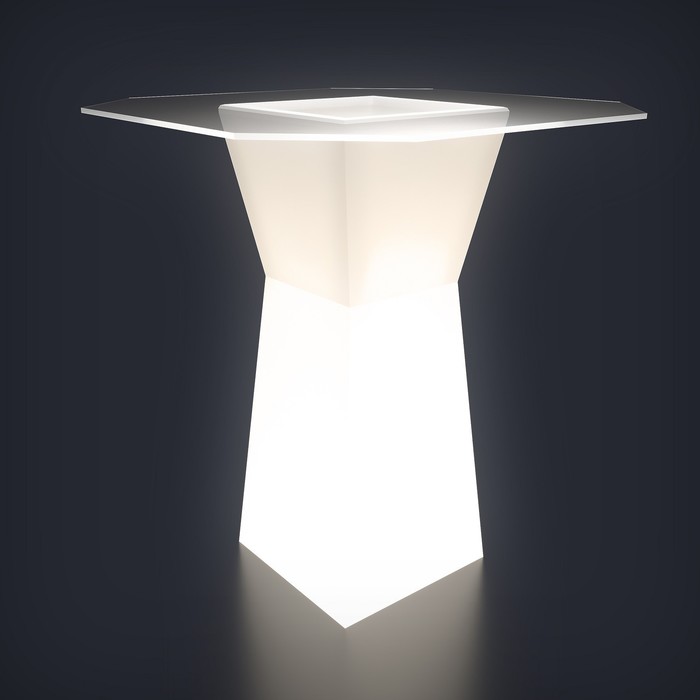 фото Светодиодная фигура светящийся стол "prismo", 74x110 см, 240в, ip65, белый pillars