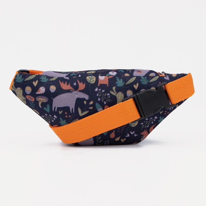 фото Сумка поясная на молнии, цвет чёрный зфтс