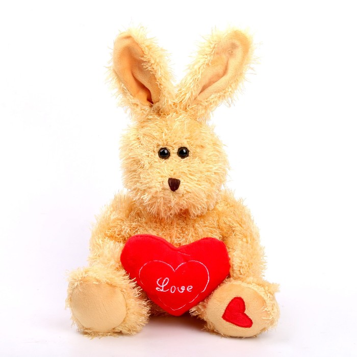 Мягкая игрушка «Кролик с сердцем» bauer ваши животные с сердцем кролик супермягкий коричневый 18см лежачий