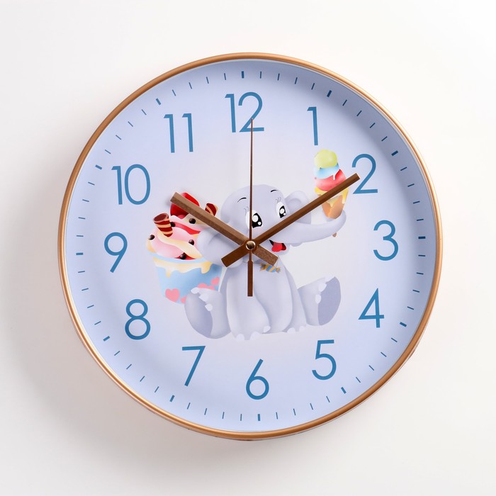 Детские настенные часы Слон, плавный ход, d-30 см часы настенные серия детские радужные плавный ход d 28 см