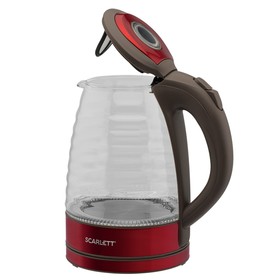 

Чайник электрический Scarlett SC-EK27G62, стекло, 1.7 л, 2200 Вт, чёрно-бордовый
