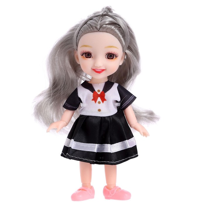Кукла шарнирная «Есения» в платье, цвет серебристый блонд