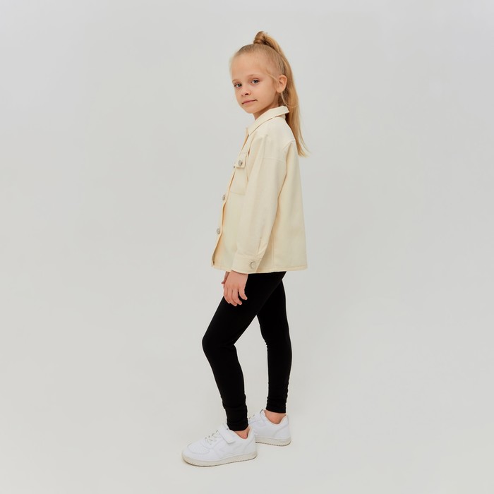 фото Рубашка для девочки minaku: casual collection kids цвет бежевый, рост 134