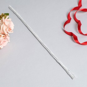 Флористическая проволока в бумажной оплётке 'Белая', длина 40 см, 0,3 мм, набор 30 шт Ош