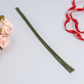 Флористическая проволока в бумажной оплётке 'Зелёная', длина 60 см, 2 мм, набор 10 шт Ош