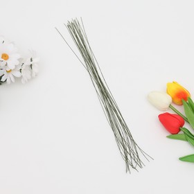 Флористическая проволока в бумажной оплётке "Белая", длина 36 см, 0,3 мм, набор 20 шт