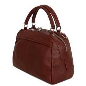 

55-303 Сумка саквояж, отдел на молнии, цвет бордовый 27х25х12см