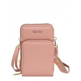 

LR-7097 Сумка кросс-боди на регулируемом ремне, отдел на молнии цвет розовый 13х19х2см