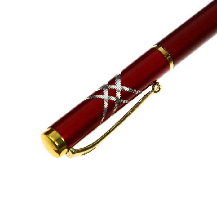 Ручка шариковая подарочная, в пластиковом футляре, поворотная "Кора", корпус красный с золотым