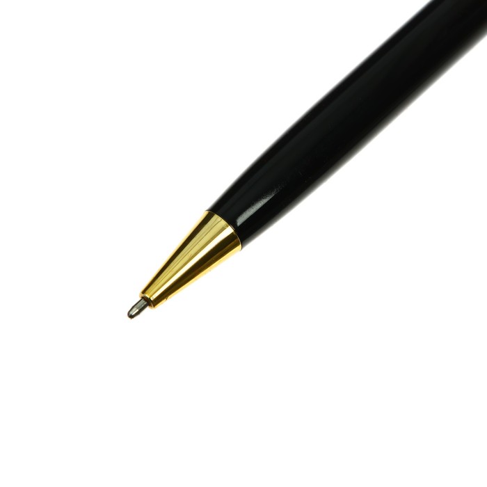 Ручка подарочная шариковая в пластиковом футляре поворотная Х корпус черный с золотым