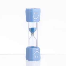 Песочные часы 'Смайл' на 3 минуты, 9 х 2.3 см, голубые Ош