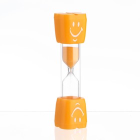Песочные часы 'Смайл' на 3 минуты, 9 х 2.3 см, оранжевые Ош